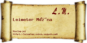 Leimeter Mína névjegykártya